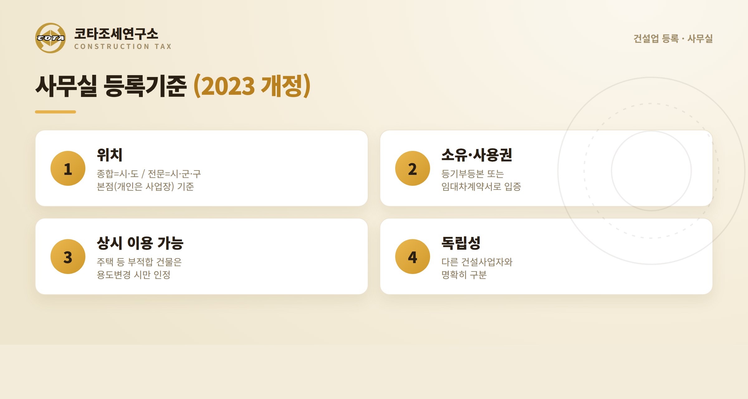 사무실 등록기준 2023 개정