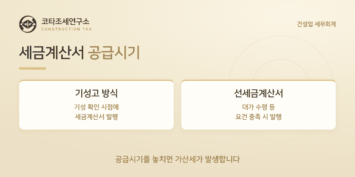 세금계산서 공급시기 - 코타조세연구소