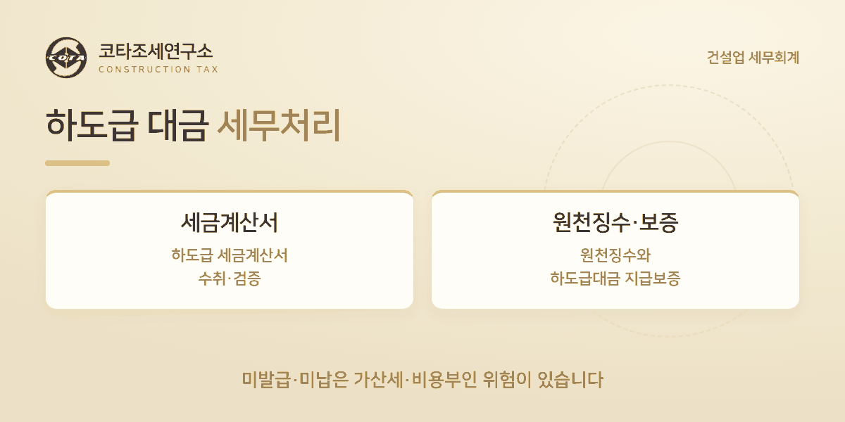 하도급 대금 세무처리 - 코타조세연구소