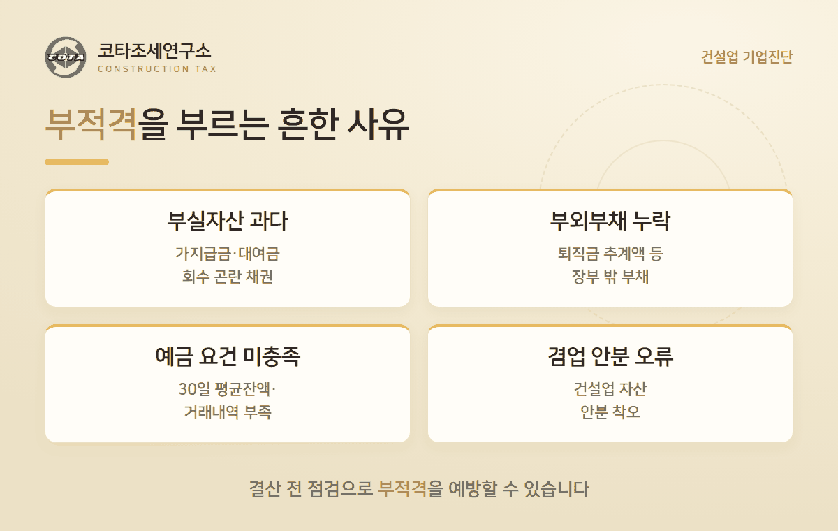 부적격을 부르는 흔한 사유 - 코타조세연구소