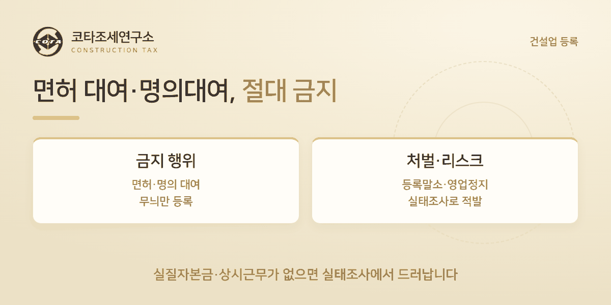 면허 대여 명의대여 금지 - 코타조세연구소