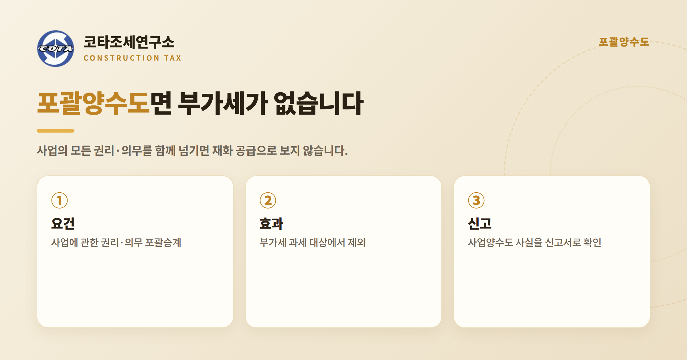 포괄양수도 부가세 비과세 - 코타조세연구소