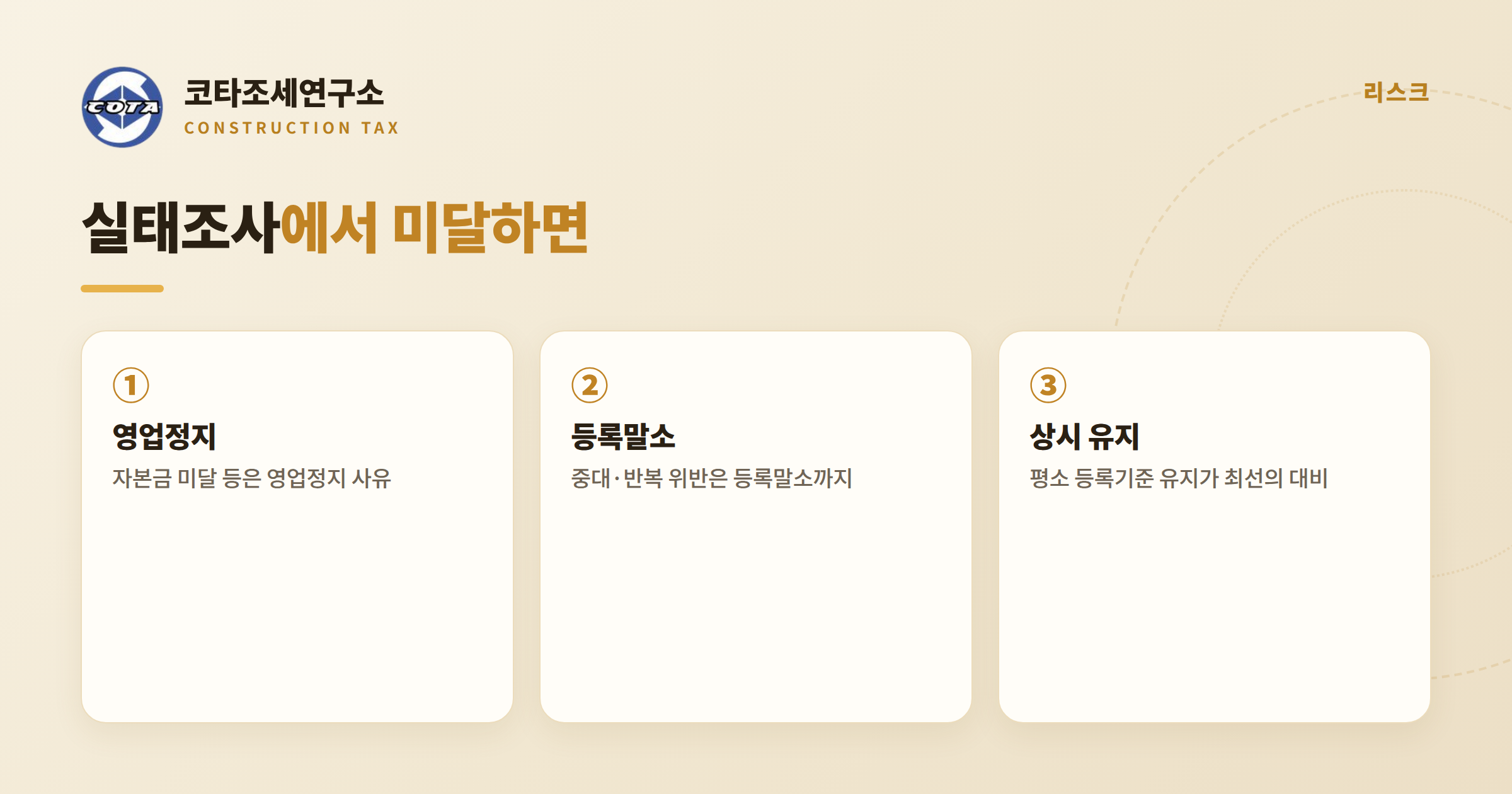 실태조사 자본금 미달 리스크 - 코타조세연구소