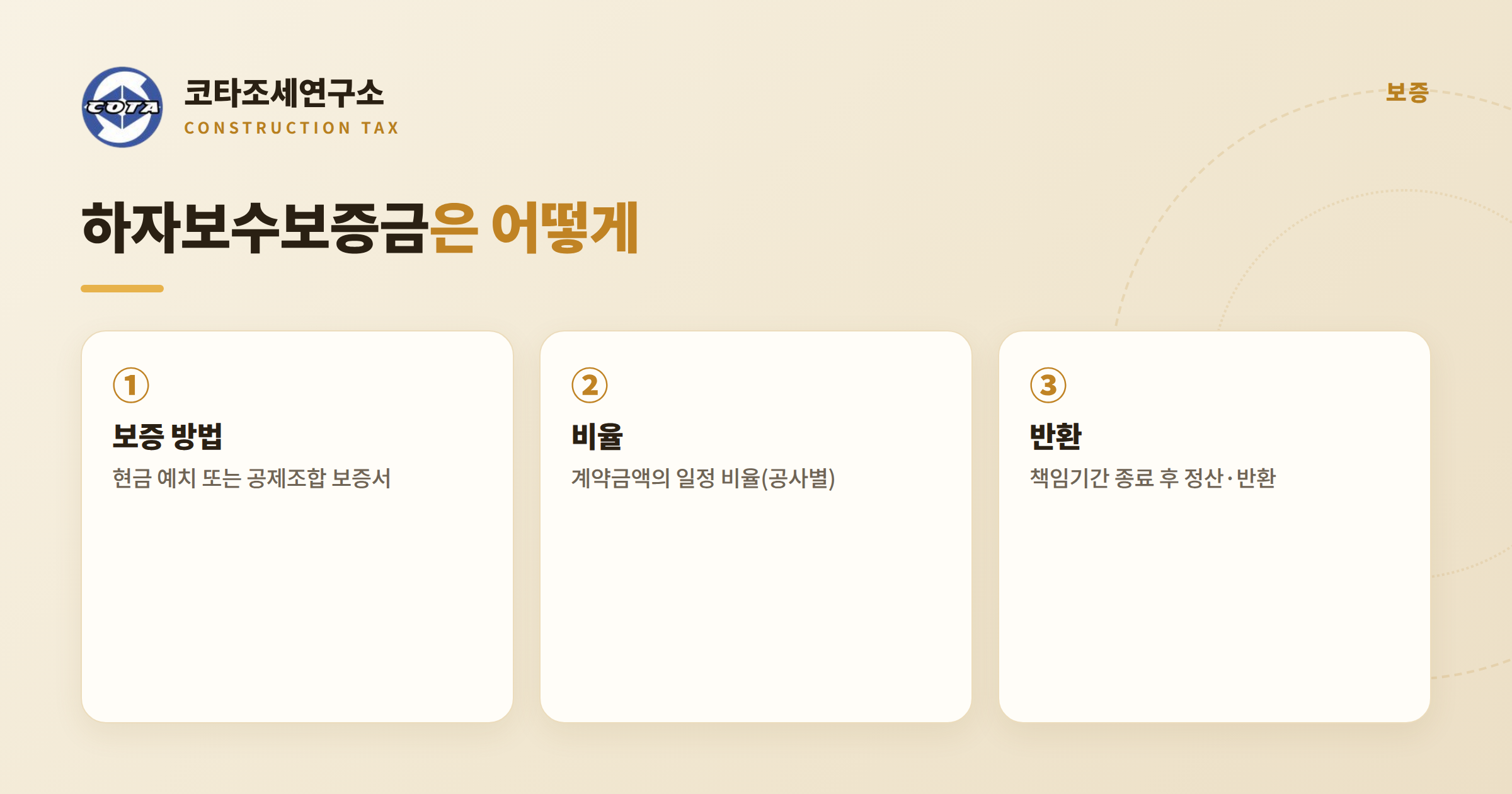 하자보수보증금 공제조합 - 코타조세연구소