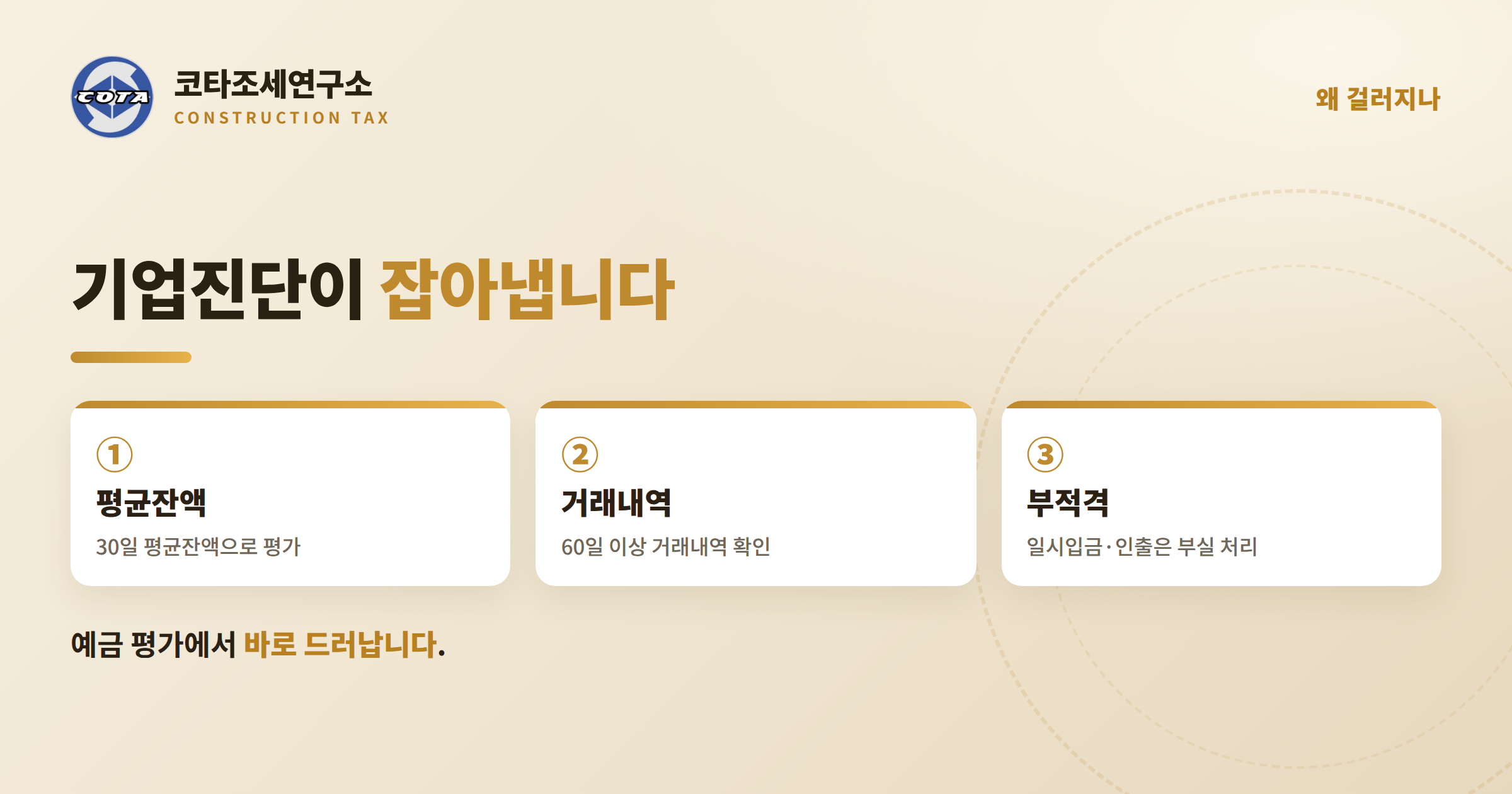 기업진단 예금 평균잔액 가장납입 적발 - 코타조세연구소