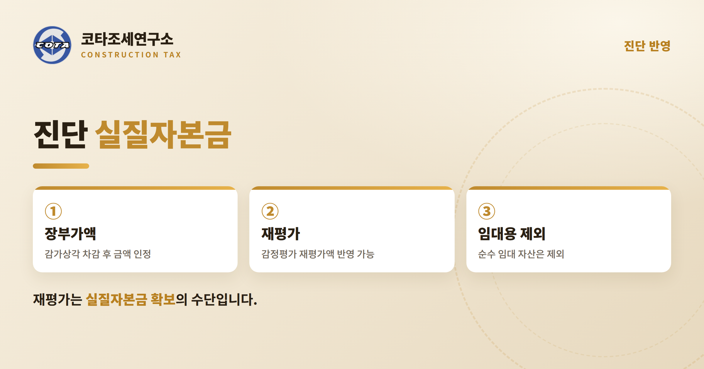 건설업 유형자산 진단 재평가 - 코타조세연구소